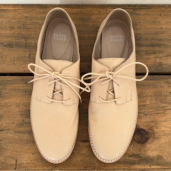 Eileen Fisher Women’s Milo Oxford Desert Tan Lace Up Chic Neutral - Picture 3 of 11